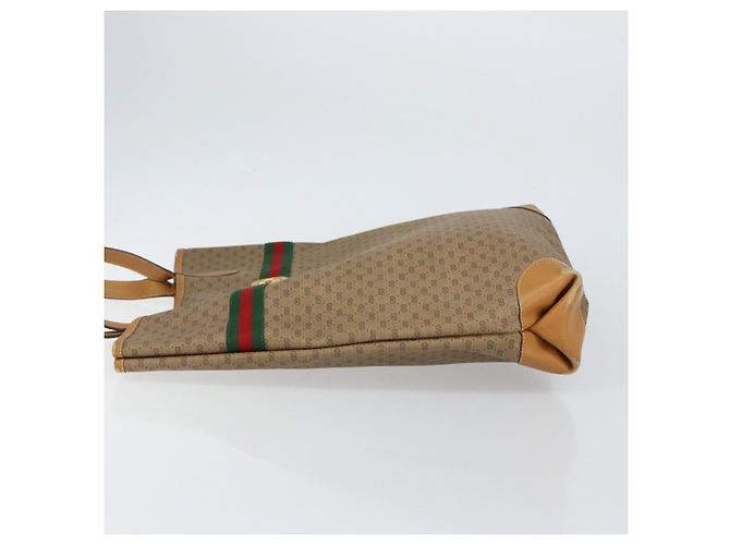 Bolso Sherry Line en PVC Beige Micro GG Supreme Web de GUCCI 002 904 0131 Auth gh1123 Dorado - vista 4