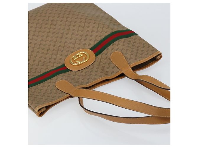 Bolso Sherry Line en PVC Beige Micro GG Supreme Web de GUCCI 002 904 0131 Auth gh1123 Dorado - vista 6
