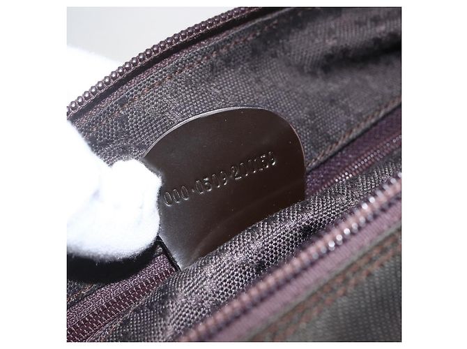 Borsa a spalla Gucci Bamboo Nylon 2 in 1 Marrone Argento Autentica 151470 - vista 12