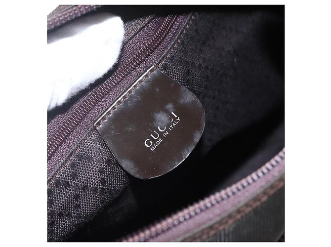 Borsa a spalla Gucci Bamboo Nylon 2 in 1 Marrone Argento Autentica 151470 - vista 19