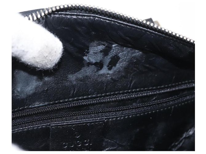 Borsa a mano in tela GG Gucci Nera Argento 000 0851 3754 Auth 155656 Nero - vista 10