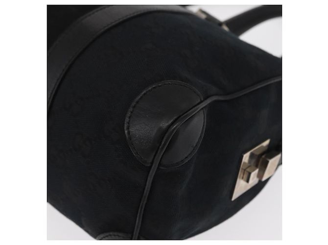 Borsa a mano in tela GG Gucci Nera Argento 000 0851 3754 Auth 155656 Nero - vista 15