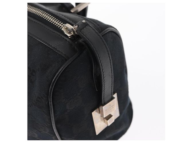 Borsa a mano in tela GG Gucci Nera Argento 000 0851 3754 Auth 155656 Nero - vista 18