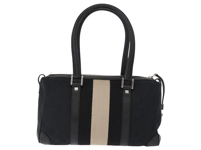 Borsa a mano in tela GG Gucci Nera Argento 000 0851 3754 Auth 155656 Nero - vista 2