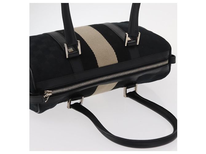 Borsa a mano in tela GG Gucci Nera Argento 000 0851 3754 Auth 155656 Nero - vista 6