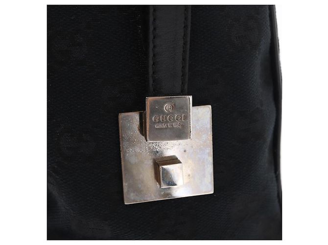 Borsa a mano in tela GG Gucci Nera Argento 000 0851 3754 Auth 155656 Nero - vista 9