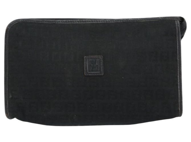 FENDI Zucchino Canvas Clutch Tasche Schwarz Auth 153013 - Ansicht 13