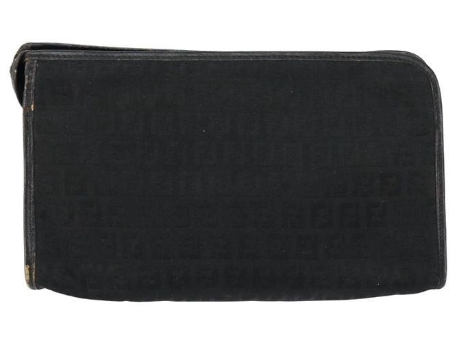 FENDI Zucchino Canvas Clutch Tasche Schwarz Auth 153013 - Ansicht 2