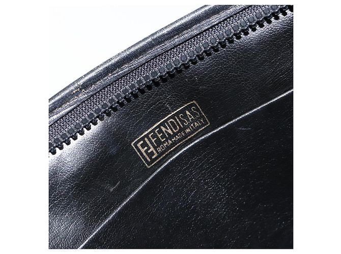 FENDI Zucchino Canvas Clutch Tasche Schwarz Auth 153013 - Ansicht 9