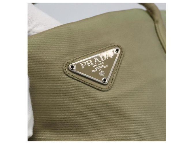 Borsa Tote PRADA Nylon Beige Argento Auth 151519 - vista 17