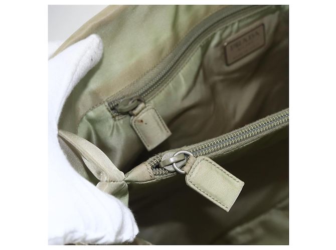 Borsa Tote PRADA Nylon Beige Argento Auth 151519 - vista 18