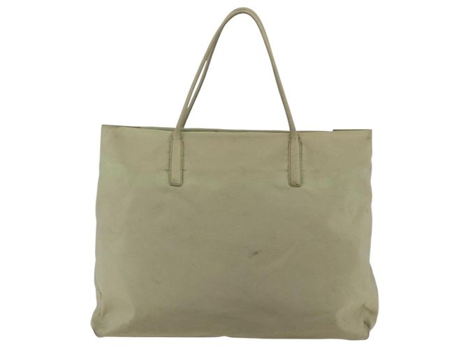 Borsa Tote PRADA Nylon Beige Argento Auth 151519 - vista 2