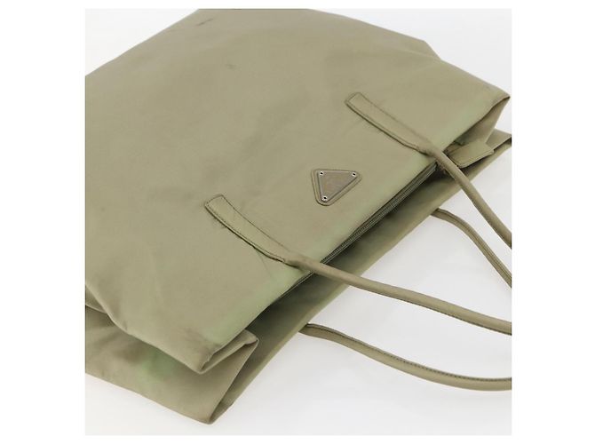 Borsa Tote PRADA Nylon Beige Argento Auth 151519 - vista 6