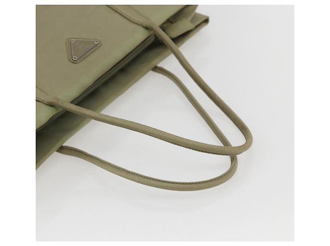 Borsa Tote PRADA Nylon Beige Argento Auth 151519 - vista 7