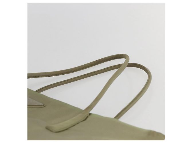 Borsa Tote PRADA Nylon Beige Argento Auth 151519 - vista 8