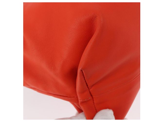 Autre Marque Borsa a spalla con catena in pelle arancione oro Auth 146565SAV D'oro - vista 15