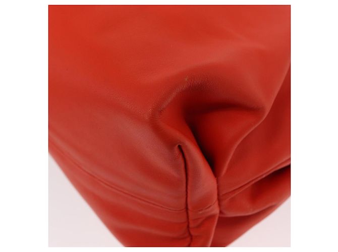 Autre Marque Borsa a spalla con catena in pelle arancione oro Auth 146565SAV D'oro - vista 16
