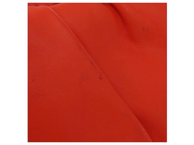 Autre Marque Borsa a spalla con catena in pelle arancione oro Auth 146565SAV D'oro - vista 3
