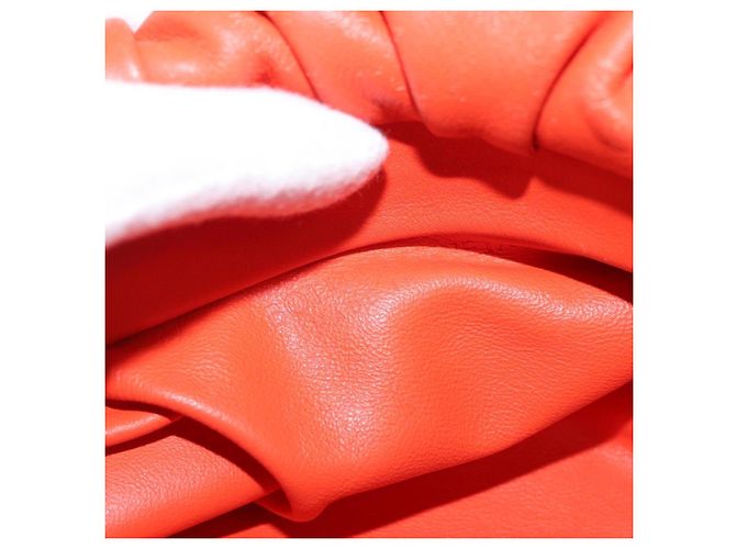 Autre Marque Borsa a spalla con catena in pelle arancione oro Auth 146565SAV D'oro - vista 9