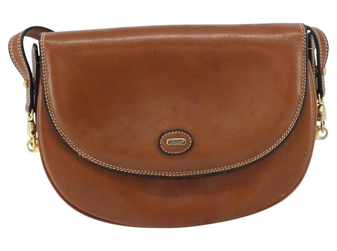 BALLY Borsa a Spalla in Pelle Marrone Oro Auth 157101 D'oro - vista 2