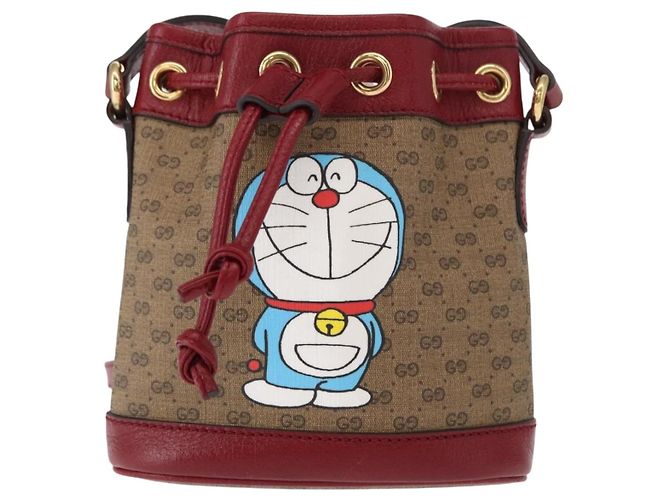 Borsa di collaborazione GUCCI Micro GG Supreme Doraemon in PVC beige 647801 Auth 146566SM - vista 2