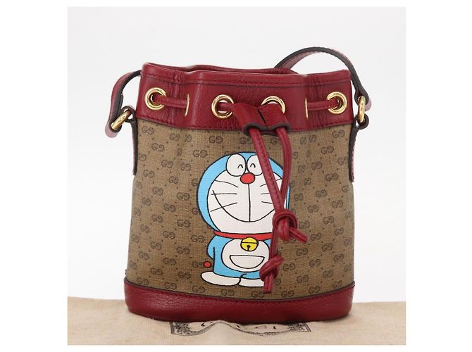 Borsa di collaborazione GUCCI Micro GG Supreme Doraemon in PVC beige 647801 Auth 146566SM - vista 23