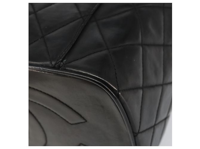 Vanity CHANEL Pochette Matelassé Smalto Nero Oro CC Auth bs31398 D'oro - vista 12