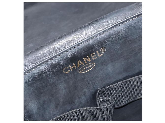 Vanity CHANEL Pochette Matelassé Smalto Nero Oro CC Auth bs31398 D'oro - vista 18