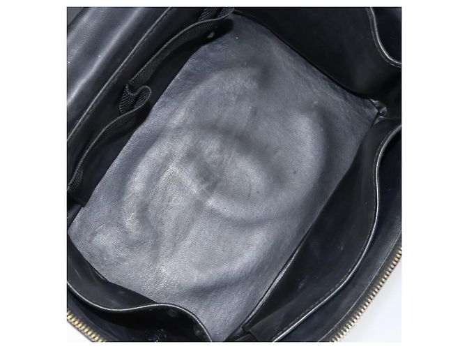 Vanity CHANEL Pochette Matelassé Smalto Nero Oro CC Auth bs31398 D'oro - vista 19