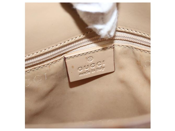 Borsa a Spalla GUCCI Jackie in Pelle Beige Argento 001 3875 Auth 151720 - vista 16