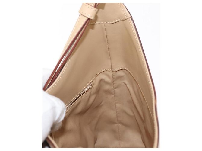 Borsa a Spalla GUCCI Jackie in Pelle Beige Argento 001 3875 Auth 151720 - vista 18