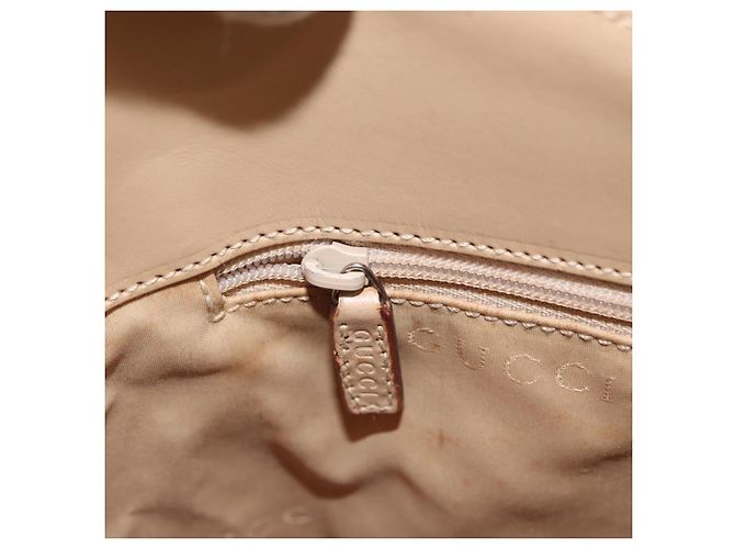Borsa a Spalla GUCCI Jackie in Pelle Beige Argento 001 3875 Auth 151720 - vista 21