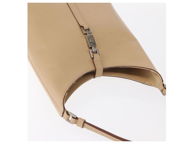 Borsa a Spalla GUCCI Jackie in Pelle Beige Argento 001 3875 Auth 151720 - vista 7