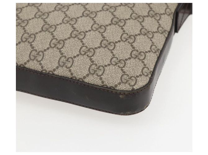Gucci Borsa a Spalla GG Supreme in PVC Pelle Beige Argento 406410 Auth 151765 - vista 12