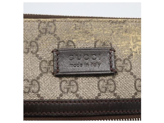 Gucci Borsa a Spalla GG Supreme in PVC Pelle Beige Argento 406410 Auth 151765 - vista 14