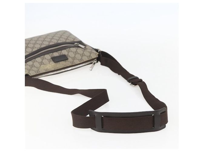 Gucci Borsa a Spalla GG Supreme in PVC Pelle Beige Argento 406410 Auth 151765 - vista 7