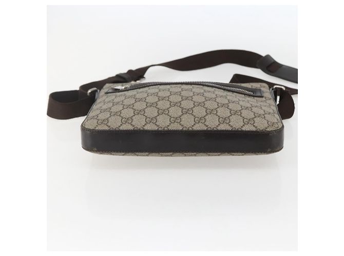 Gucci Borsa a Spalla GG Supreme in PVC Pelle Beige Argento 406410 Auth 151765 - vista 9
