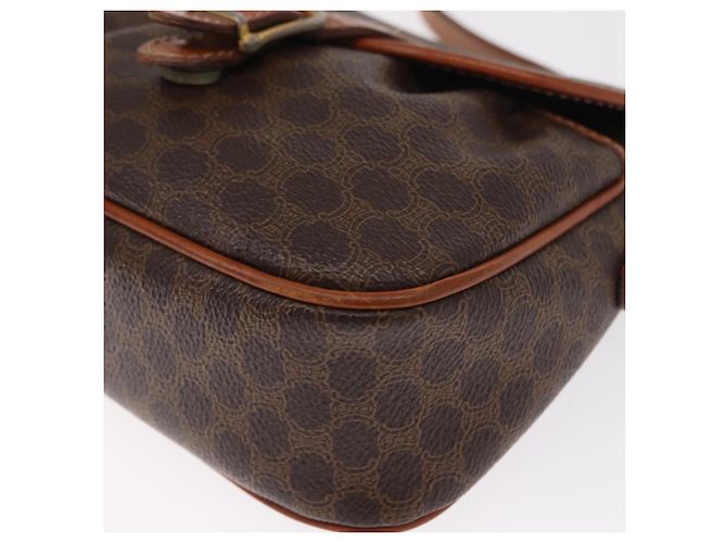 Céline Borsa a Spalla in Tela Macadam CELINE in Pelle PVC Marrone Oro Auth 151785 D'oro - vista 11