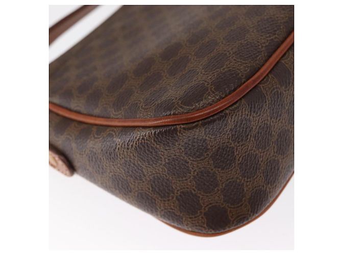 Céline Borsa a Spalla in Tela Macadam CELINE in Pelle PVC Marrone Oro Auth 151785 D'oro - vista 12