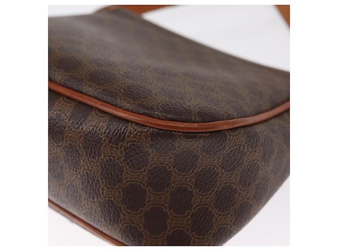 Céline Borsa a Spalla in Tela Macadam CELINE in Pelle PVC Marrone Oro Auth 151785 D'oro - vista 13
