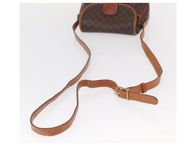 Céline Borsa a Spalla in Tela Macadam CELINE in Pelle PVC Marrone Oro Auth 151785 D'oro - vista 7