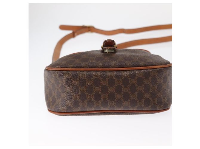 Céline Borsa a Spalla in Tela Macadam CELINE in Pelle PVC Marrone Oro Auth 151785 D'oro - vista 9