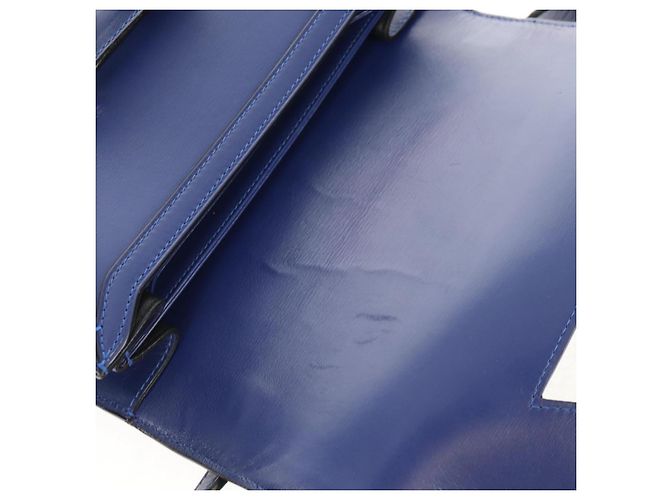 Borsa a Spalla LOEWE Barcelona in Pelle Blu Oro Auth ka587V D'oro - vista 10