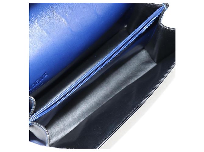 Borsa a Spalla LOEWE Barcelona in Pelle Blu Oro Auth ka587V D'oro - vista 11