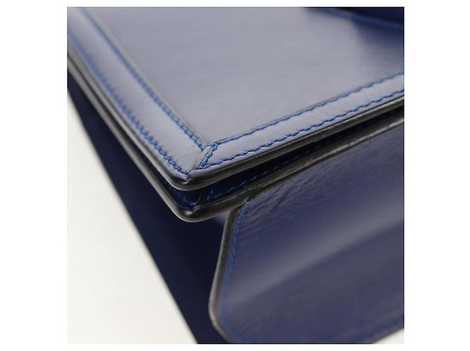 Borsa a Spalla LOEWE Barcelona in Pelle Blu Oro Auth ka587V D'oro - vista 15