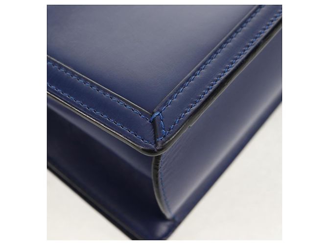 Borsa a Spalla LOEWE Barcelona in Pelle Blu Oro Auth ka587V D'oro - vista 17