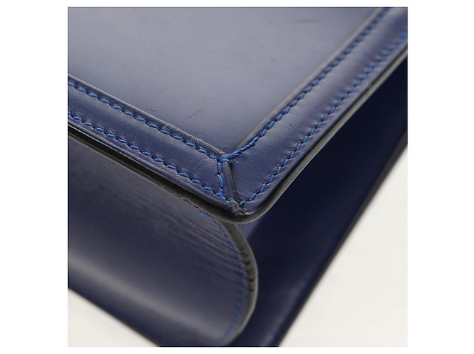 Borsa a Spalla LOEWE Barcelona in Pelle Blu Oro Auth ka587V D'oro - vista 18