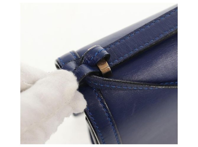Borsa a Spalla LOEWE Barcelona in Pelle Blu Oro Auth ka587V D'oro - vista 19