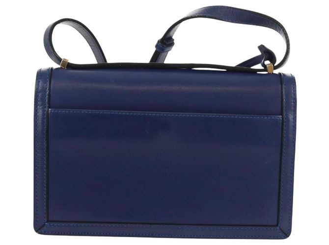 Borsa a Spalla LOEWE Barcelona in Pelle Blu Oro Auth ka587V D'oro - vista 2