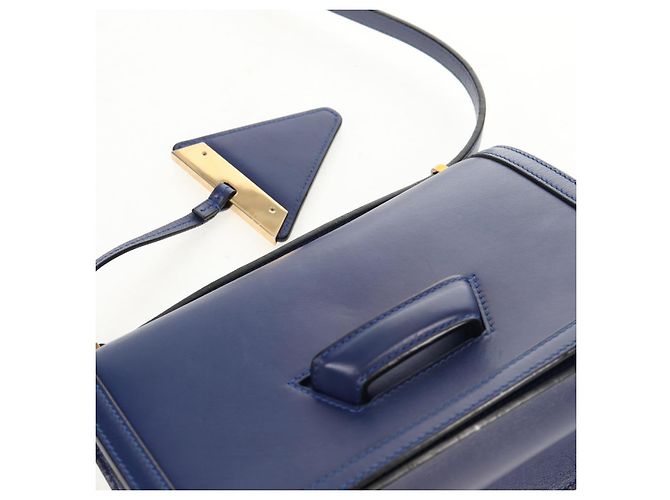 Borsa a Spalla LOEWE Barcelona in Pelle Blu Oro Auth ka587V D'oro - vista 21